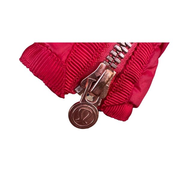 Lululemon Red Puffer Coat Jacket Women's Sz 4 Lightweight Nylon Insulated Zip-Up - Picture 12 of 12